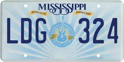 MS license plate LDG324
