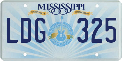 MS license plate LDG325
