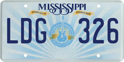 MS license plate LDG326