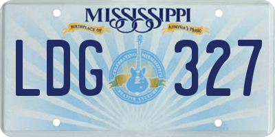 MS license plate LDG327