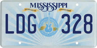 MS license plate LDG328