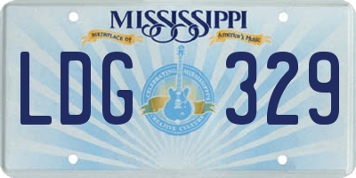 MS license plate LDG329