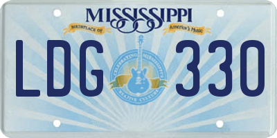 MS license plate LDG330