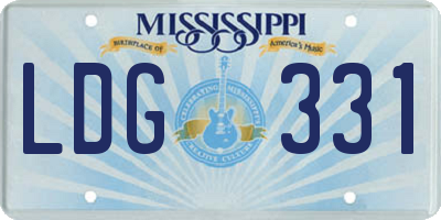 MS license plate LDG331