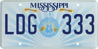 MS license plate LDG333