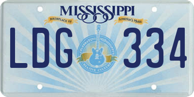 MS license plate LDG334