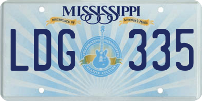 MS license plate LDG335