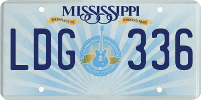 MS license plate LDG336