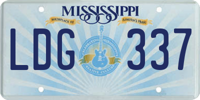 MS license plate LDG337