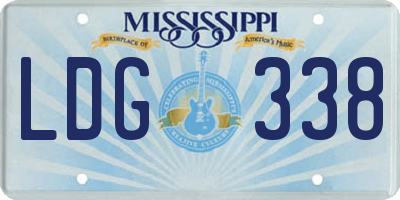 MS license plate LDG338