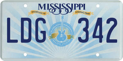MS license plate LDG342