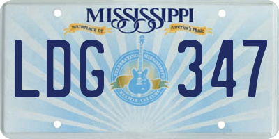 MS license plate LDG347