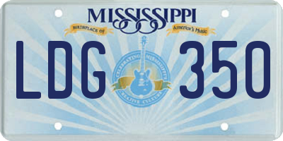 MS license plate LDG350