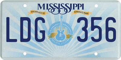 MS license plate LDG356
