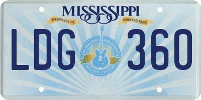 MS license plate LDG360