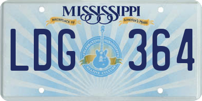 MS license plate LDG364