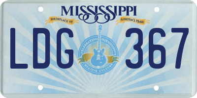 MS license plate LDG367