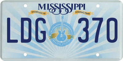 MS license plate LDG370