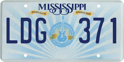MS license plate LDG371