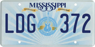 MS license plate LDG372