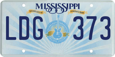 MS license plate LDG373