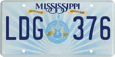 MS license plate LDG376