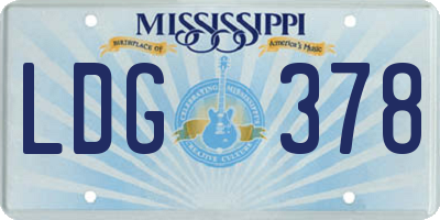 MS license plate LDG378