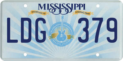 MS license plate LDG379
