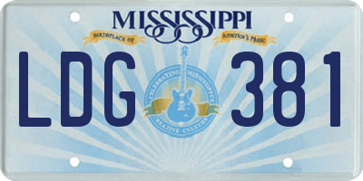 MS license plate LDG381