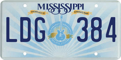MS license plate LDG384