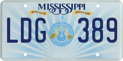 MS license plate LDG389