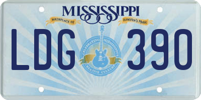 MS license plate LDG390