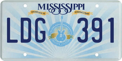 MS license plate LDG391