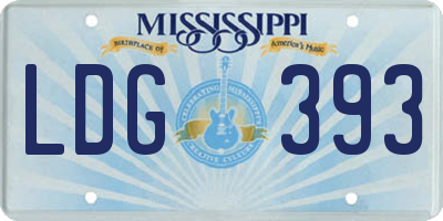 MS license plate LDG393