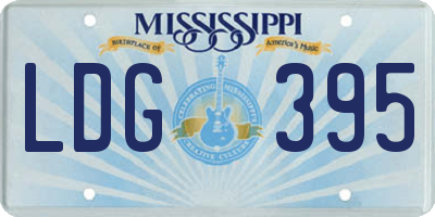 MS license plate LDG395