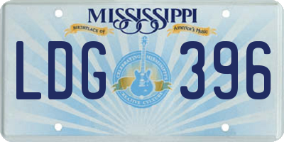 MS license plate LDG396
