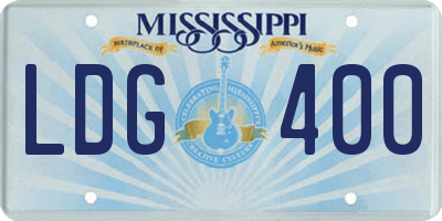MS license plate LDG400