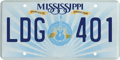 MS license plate LDG401