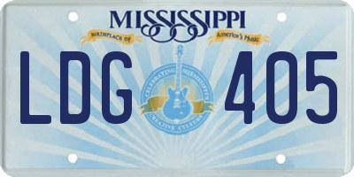 MS license plate LDG405