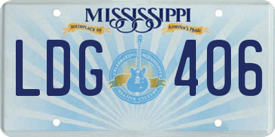 MS license plate LDG406
