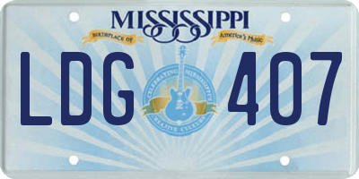 MS license plate LDG407