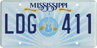 MS license plate LDG411