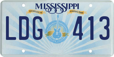 MS license plate LDG413