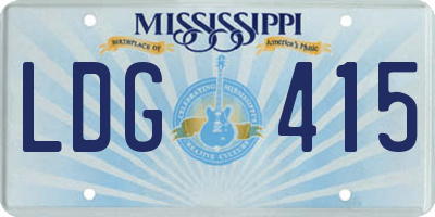 MS license plate LDG415