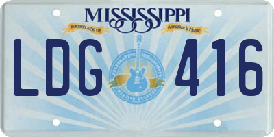 MS license plate LDG416