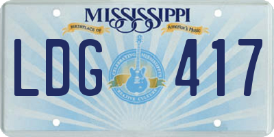 MS license plate LDG417