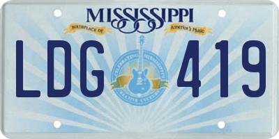 MS license plate LDG419