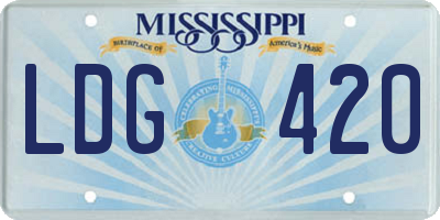 MS license plate LDG420