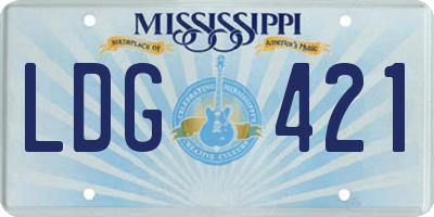 MS license plate LDG421