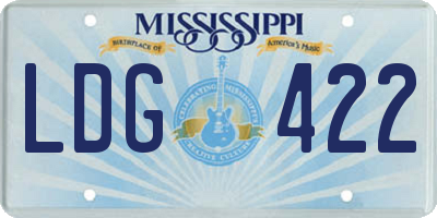 MS license plate LDG422